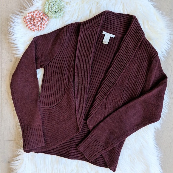 Burgundy cocoon cardigan - Picture 1 of 3